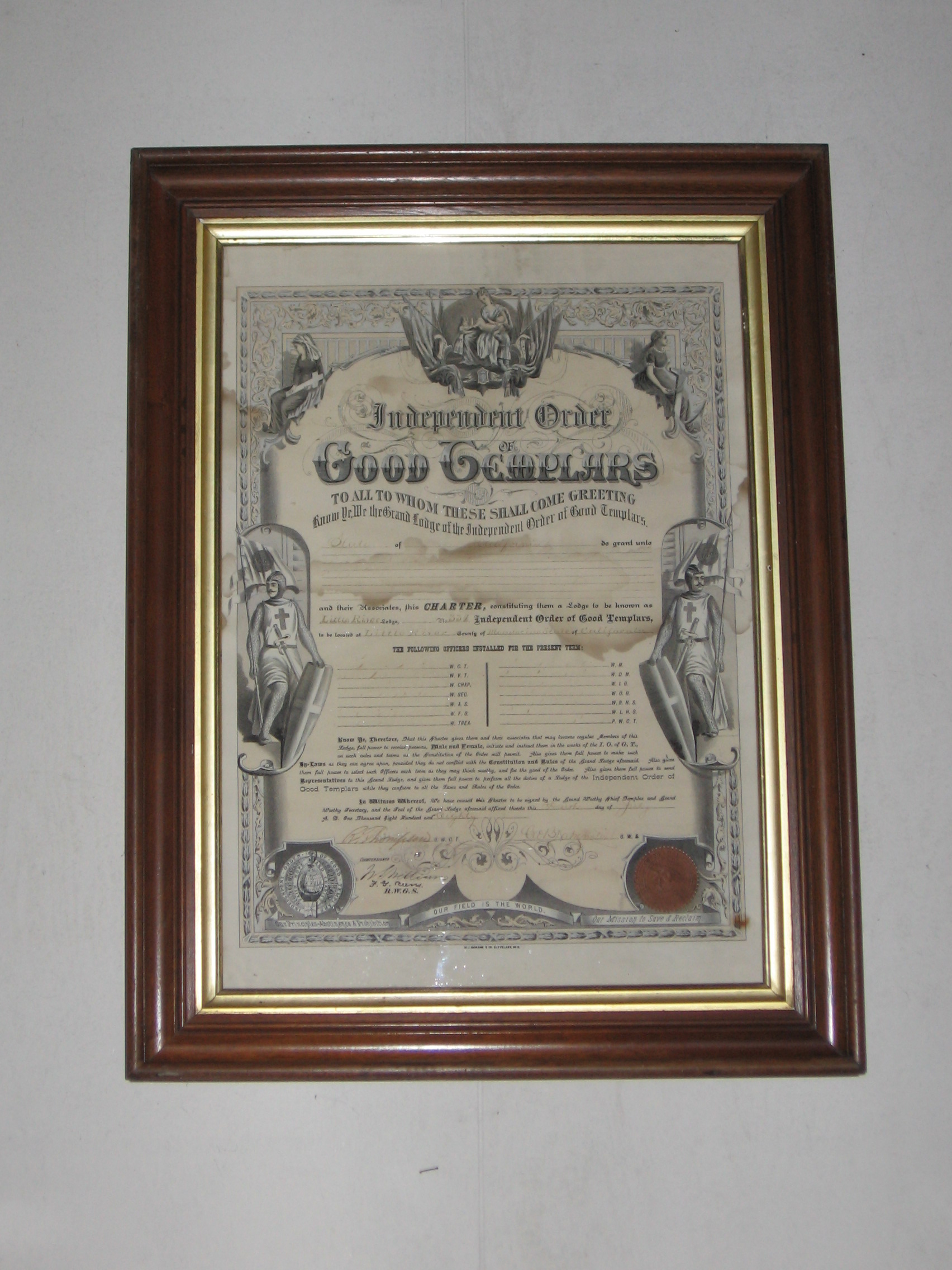 01 International Order of Good Templars Charter