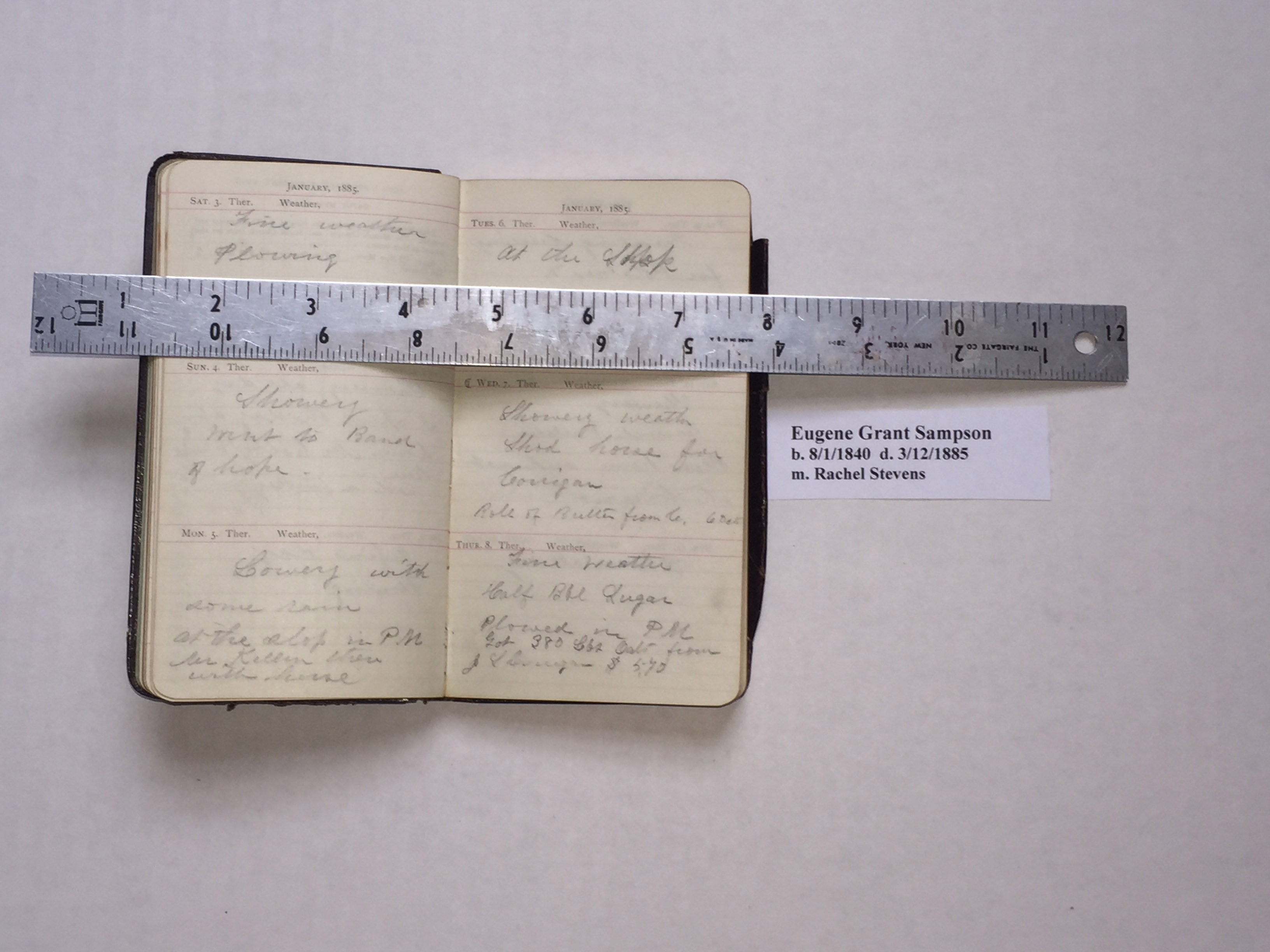 PHOTO DIARY 1885 Eugene Grant Sampson 